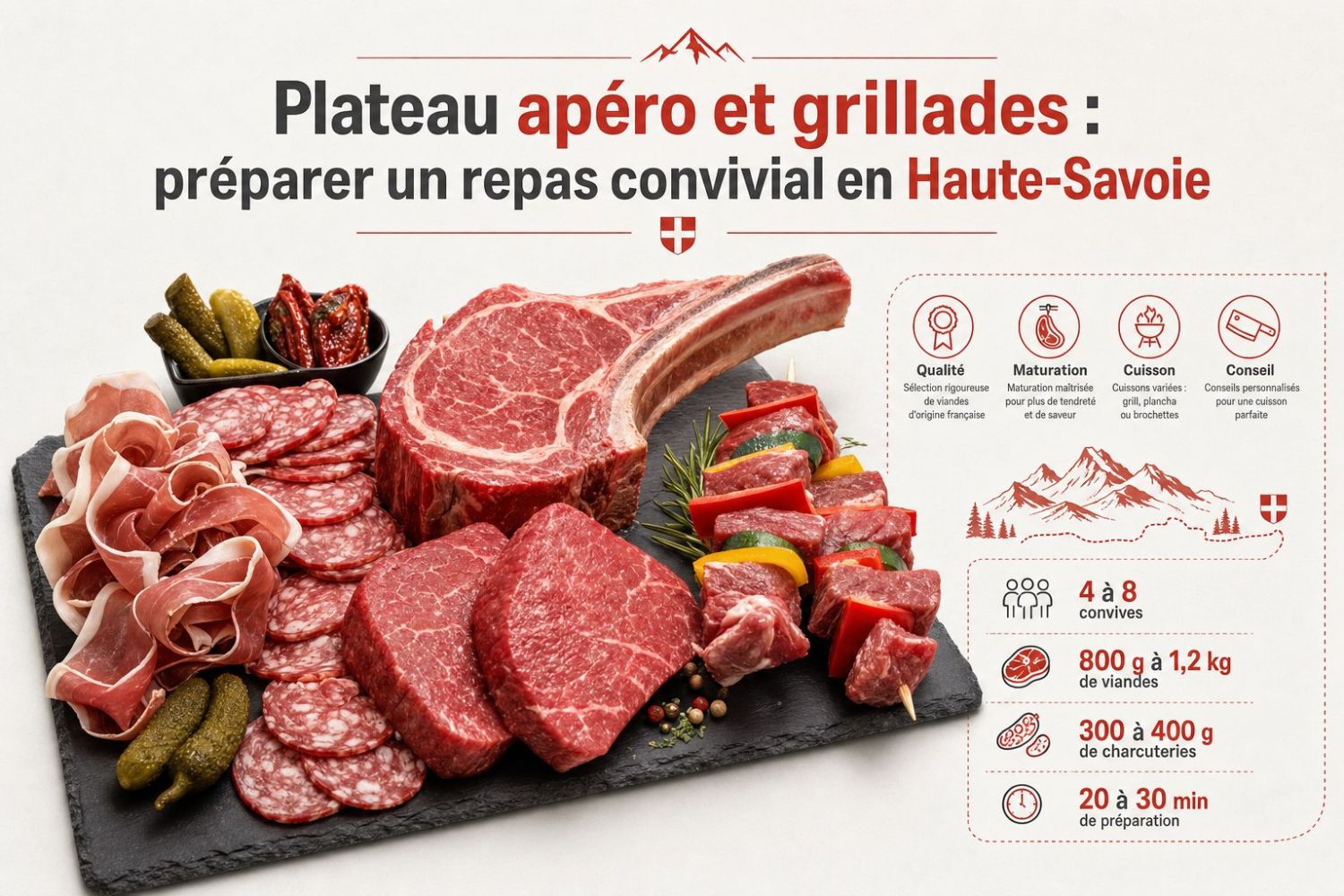 Plateau apéro et grillades : préparer un repas convivial en Haute-Savoie